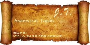 Joanovics Tamás névjegykártya