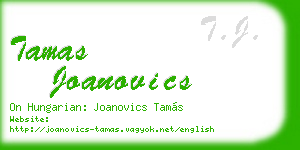 tamas joanovics business card